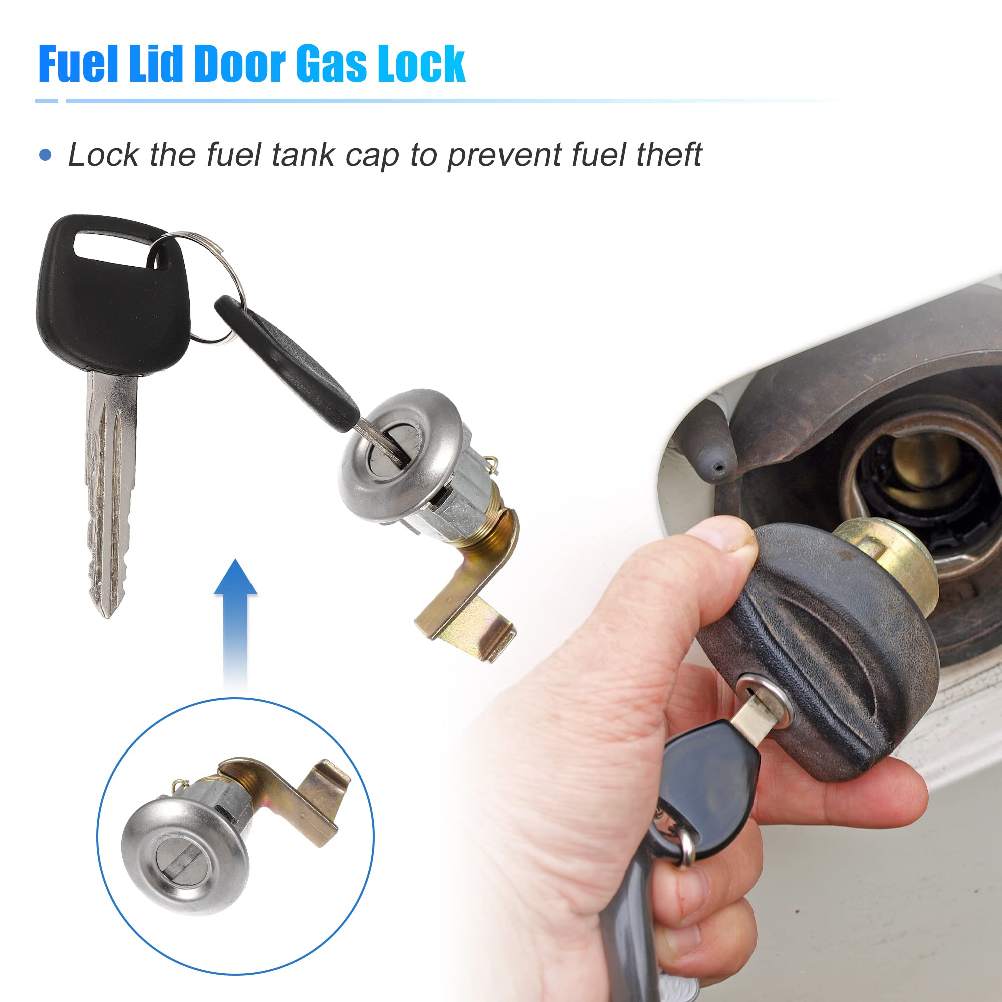 X AUTOHAUX 1 Set Ignition Switch Door Lock Cylinder with Key for