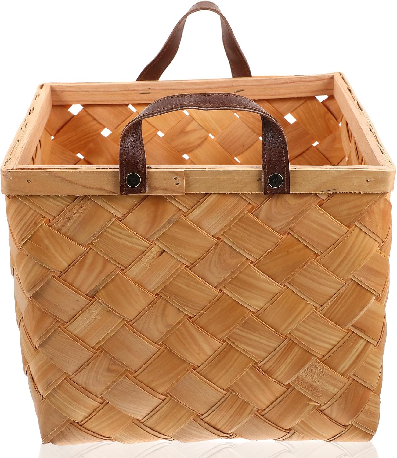 Hand Woven Large Vegetable and Fruit Storage Basket with Handle, Kitchen Hanging Produce Basket for Home Organization and Fruit Carrying