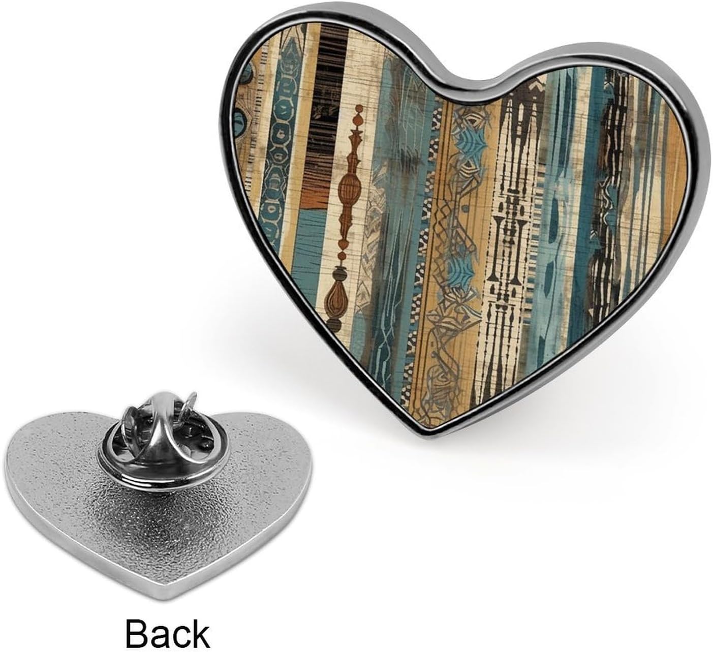 Pillars And Totems Badges Heart with Button Design, Personalized Picture Pin Brooches, Heart Badge Holders for Decorate Hat Shirt Clothing Bag Accessories image 4