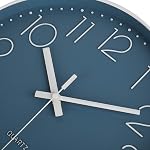 jomparis 10 Inch Cerulean Wall Clock Battery Operated Silent & Non-Ticking Wall Clock