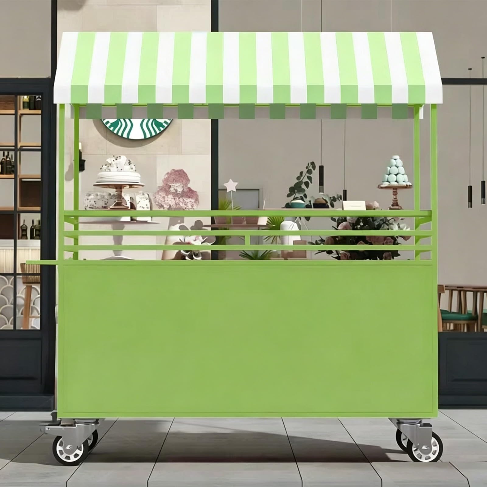 Mobile Vendor Cart with Canopy