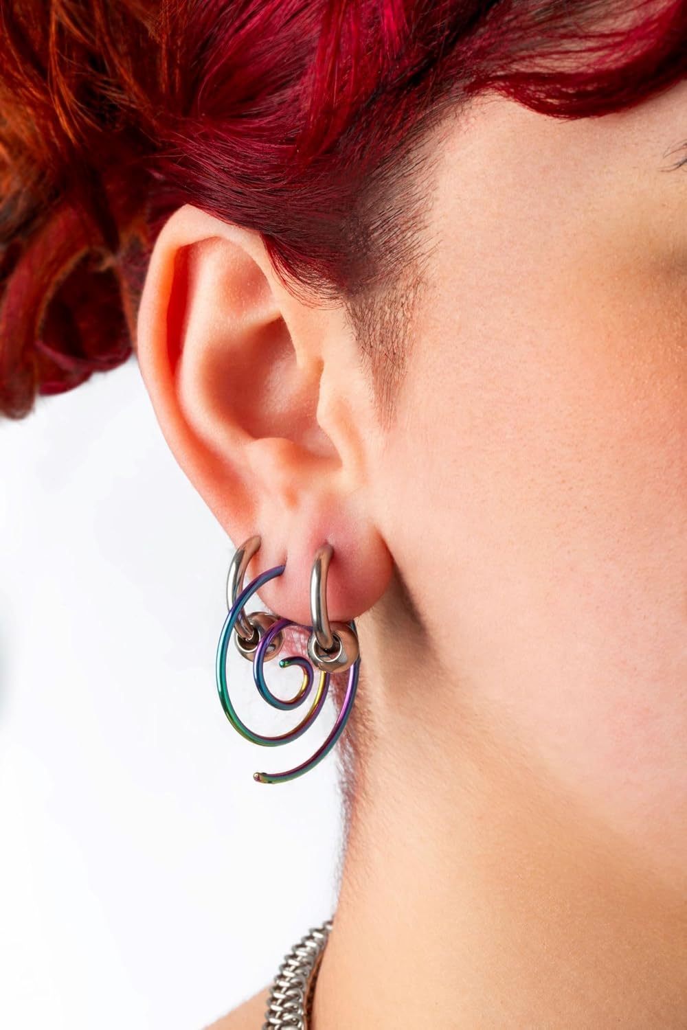 14-20GA Stainless Steel Small Spiral Coiled Hoop Earrings, Sold as a Pair - Image 4