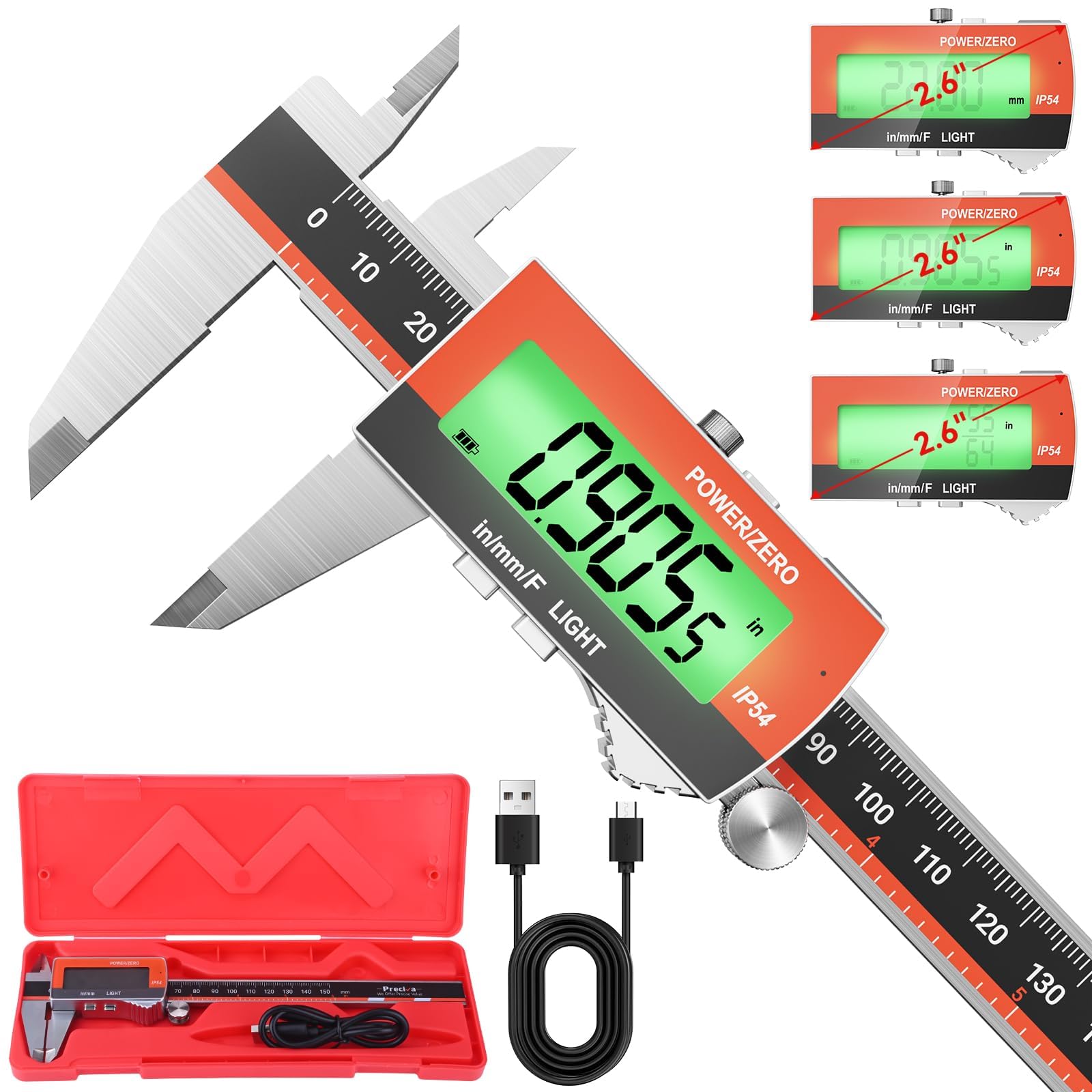 Preciva Digital Calipers - Rechargeable & Accurate -1 Preciva Digital Calipers - Rechargeable & Accurate -1