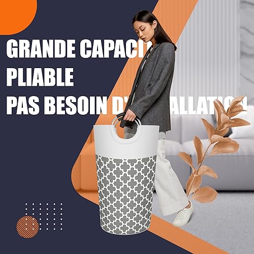 Miniatura 3 de Caroeas Cesta ligera para ropa sucia de 90 litros (13 colores), cesta de lavandería impermeable, bolsa de lavandería con asas acolchadas, cesta de