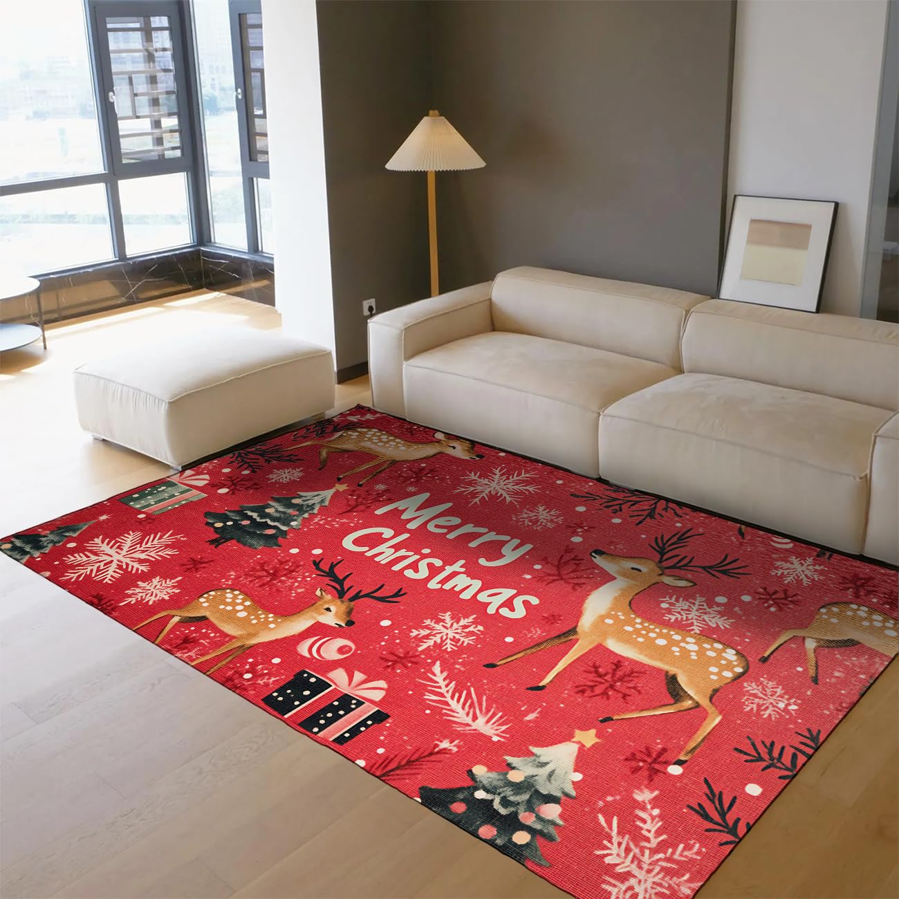 Tapis de Noël vintage 60x120 pour réchauffer l'ambiance du salon en hiver