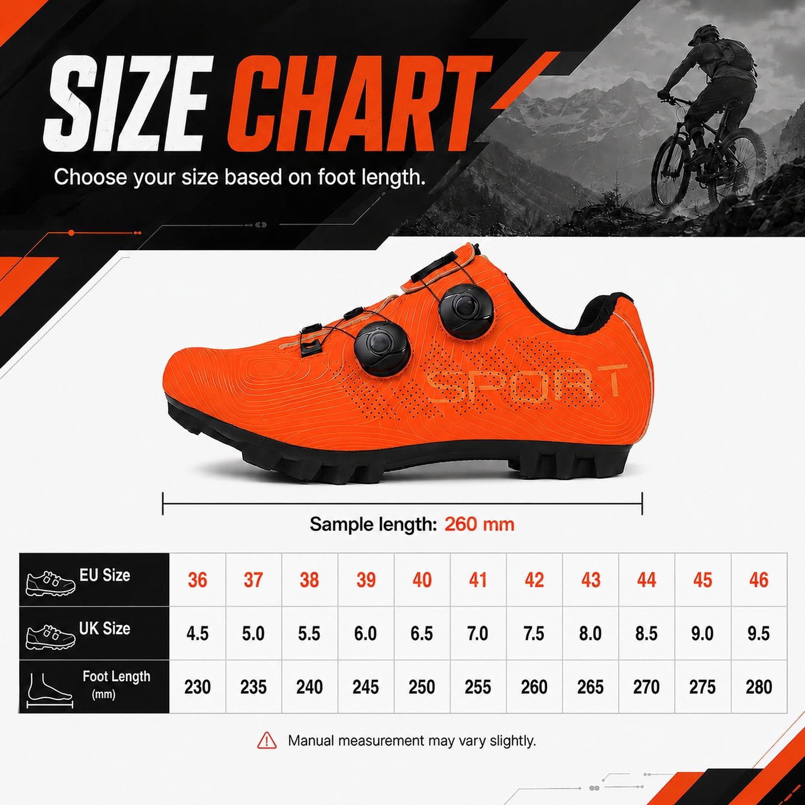 Unisex Scarpe da Ciclismo, Uomo Donna PRO MTB Mountain Bike | Unisex Scarpe Ciclismo, Uomo Donna Mountain Bike, Professionali MTB Suola 2 Fori Compatibili Tutti Pedali SPD