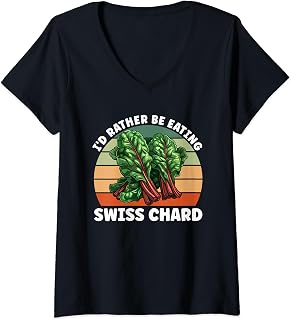 Womens Leafy Greens Vegetarian Rather Be Eating Swiss Chard V-Neck T-Shirt
