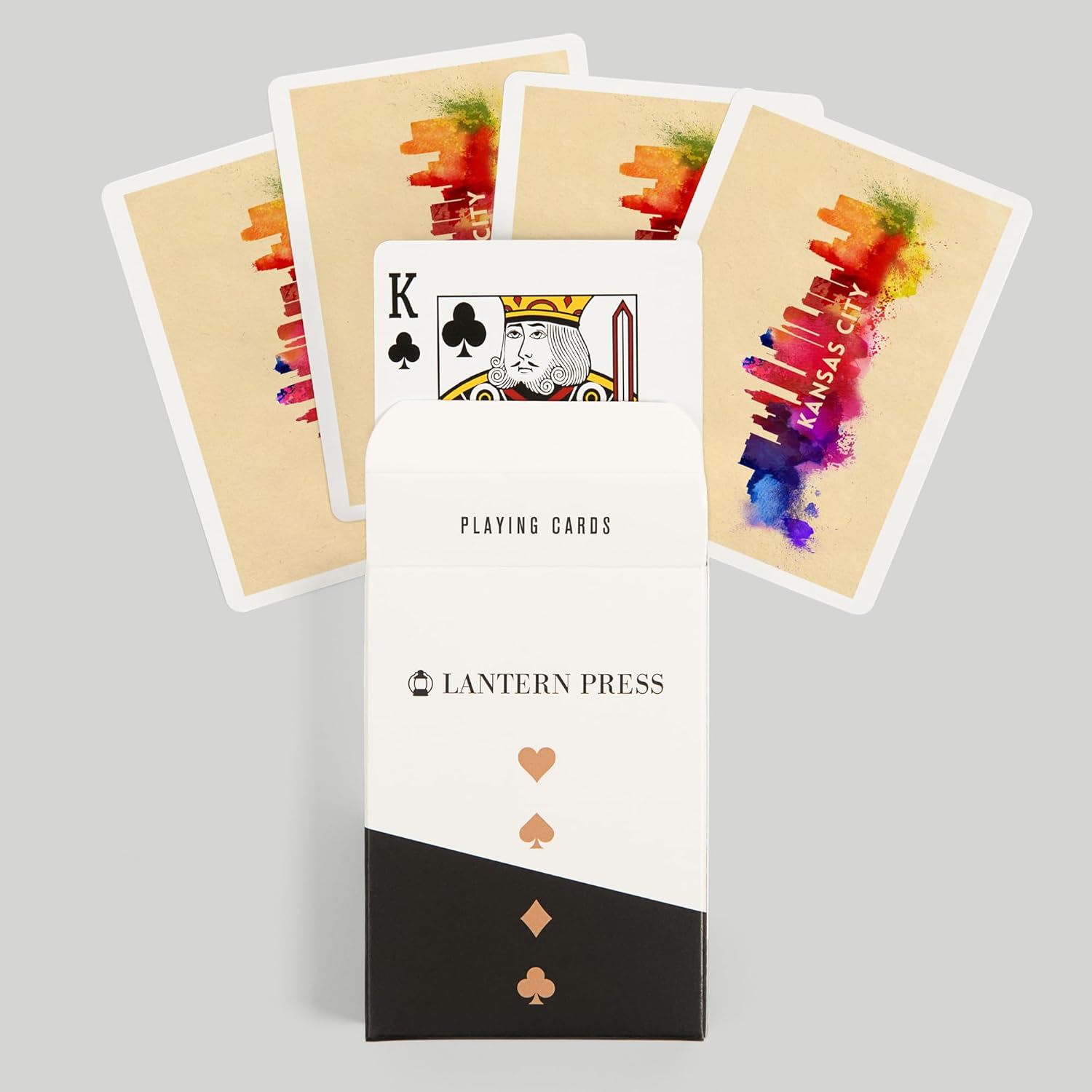 Lantern Press Kansas City, Missouri, Skyline Abstract, 52 Playing Cards for Adults, Poker Size Card Deck