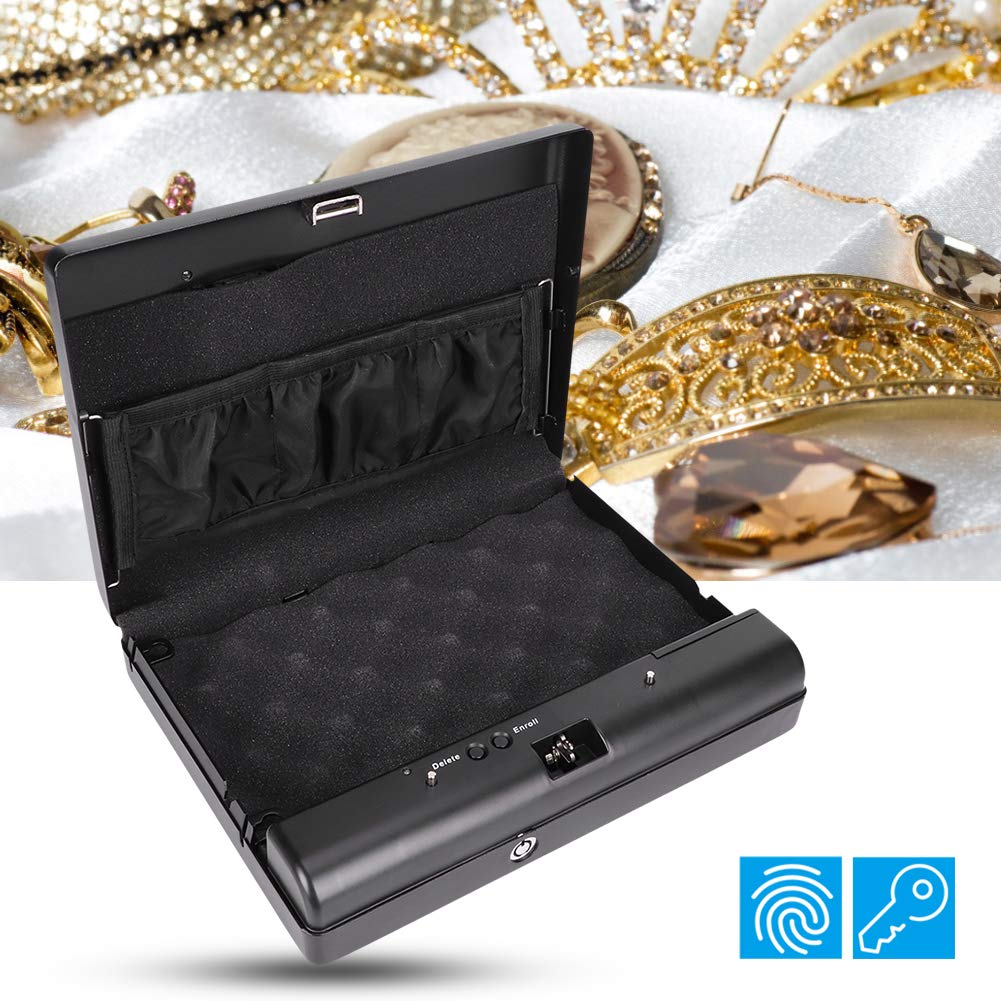 Coffre-fort Portable Pour Empreintes Digitales Pour Pistolet, Coffre-fort En Acier à Accès Rapide Pour Empreintes Digitales, Mini Coffre-fort Pour Argent, Bijoux, Caisses