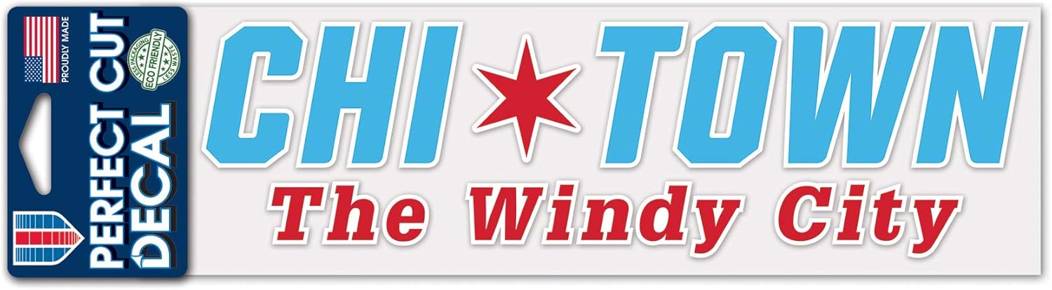 WinCraft Destination Illinois Chicago City/Illinois Chicago Perfect Cut Decals 3" x 10"City/Illinois Chicago Perfect Cut Decals 3" x 10", Multi, NA
