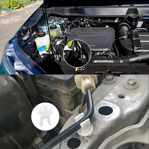 Miniatura 4 de 30 soportes para barra de apoyo, clips de varilla de apoyo, clips de ojal para la mayoría de los automóviles, blanco y negro