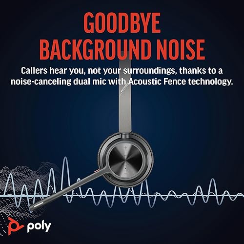 Miniatura 3 de Poly Voyager 4320 UC - Auriculares inalámbricos y soporte de carga (Plantronics)  Auriculares estéreo con micrófono de cancelación de ruido  Conecta