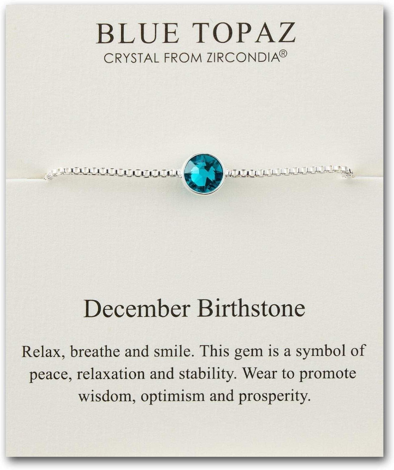December (Blue Topaz) Birthstone Bracelet Created with Zircondia® Crystals