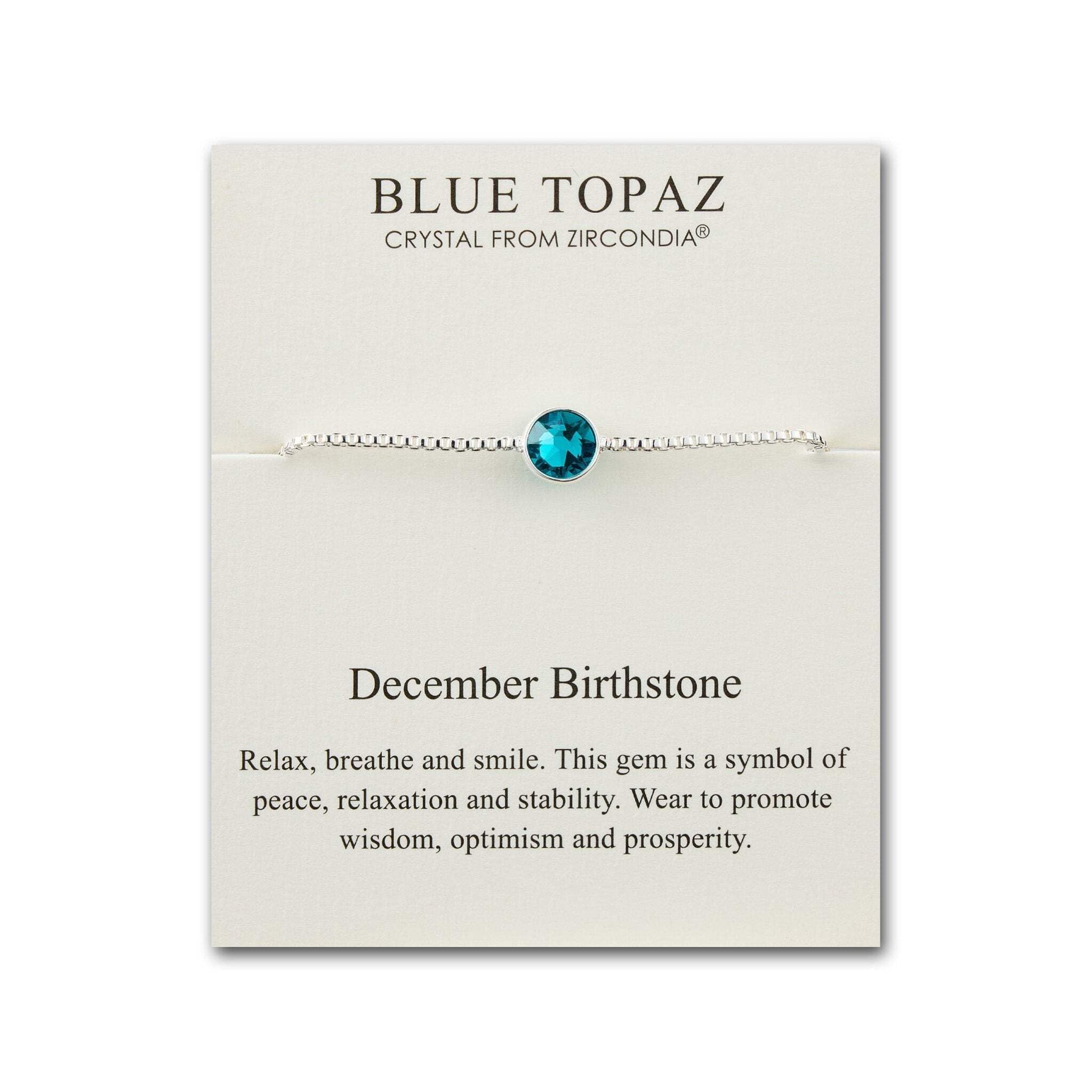 Philip Jones December (Blue Topaz) Birthstone Bracelet Created with Zircondia® Crystals