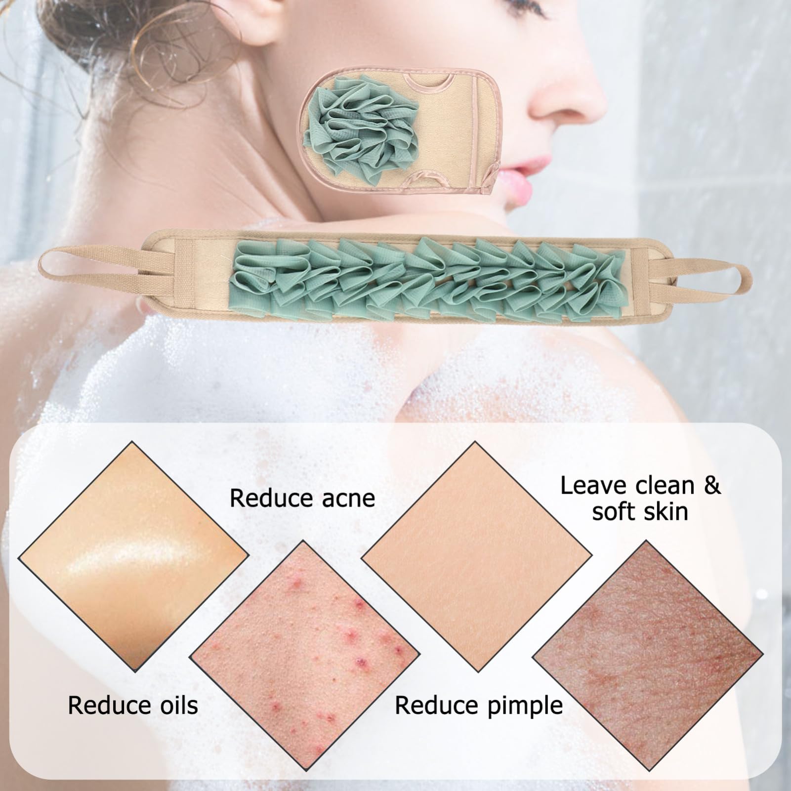 minkissy 6 Piezas Toalla De Baño Depurador De Esponja De Masaje Para El Cuerpo Guantes De Masaje Exfoliante Esponja Corporal Proposito Doble Cinturón De Baño Poliéster Algodón