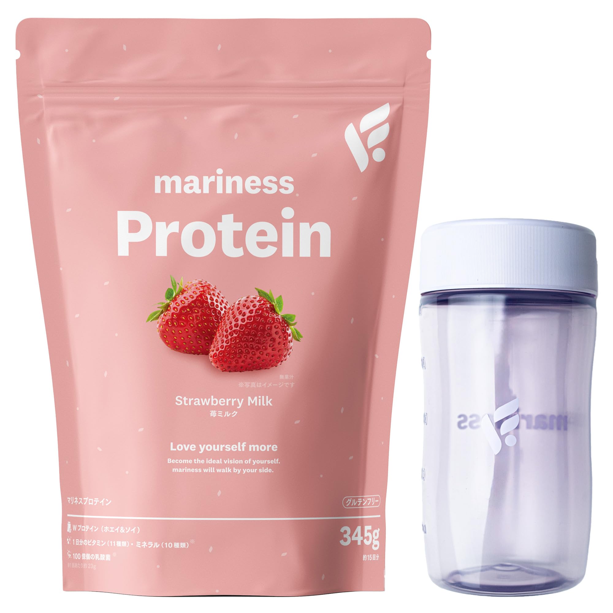 mariness Protein 345g 4袋　SAVASシェイカー付き Amazon.co.jp: mariness マリネス [ シェイカー 付き] プロテイン 約15