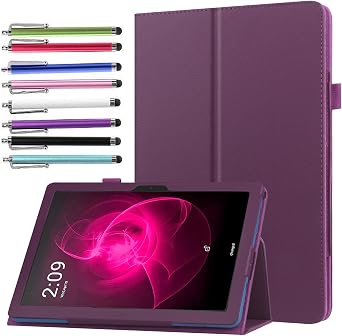 Case for TCL TAB 10 GEN 2, 10.4 Inch Tablet Model 8496G1 - Slim Lightweight Folio Stand Cover PU Leather Case Cover + 1 Stylus Purple