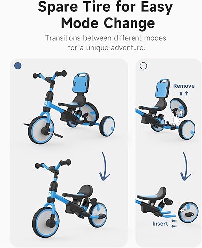 Miniatura 3 de besrey Bicicleta 5 en 1 para niños pequeños, triciclo para niños de 1 a 3 años