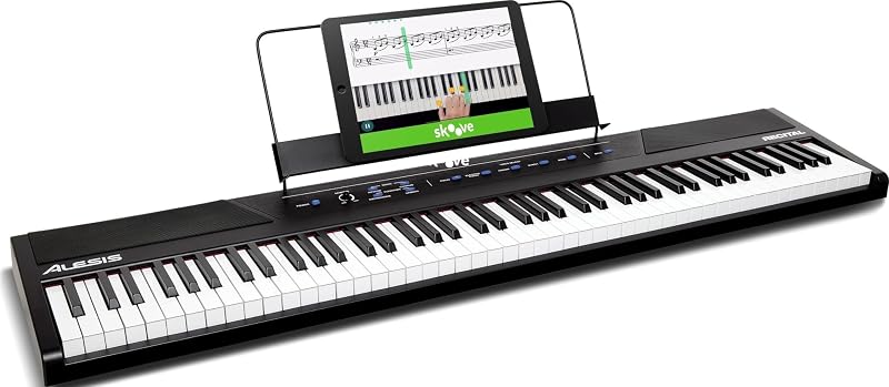 Recital Piano digital de 88 teclas con teclas semicontrapesadas | parlantes de 20 W, 5 voces, modos divididos/capas, respuesta táctil ajustable, lecciones de piano, para principiantes