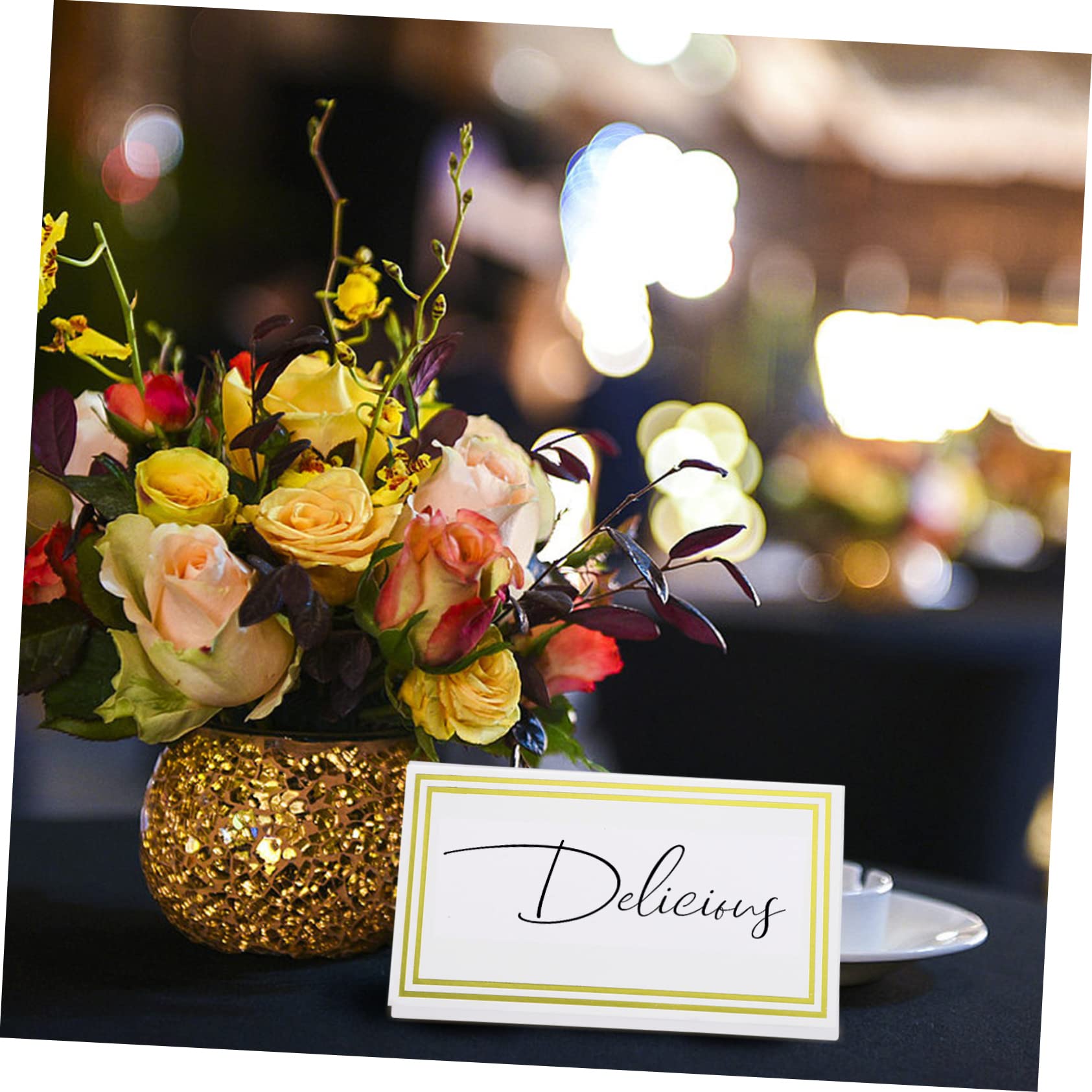 Angoily 3 Sätze Elegante Tischkarten Mit Bronziertem Design Platzkarten Für Hochzeiten Und Dinner Hochwertige Beschreibbare Karten Aus Dickem 60 Stück * 3