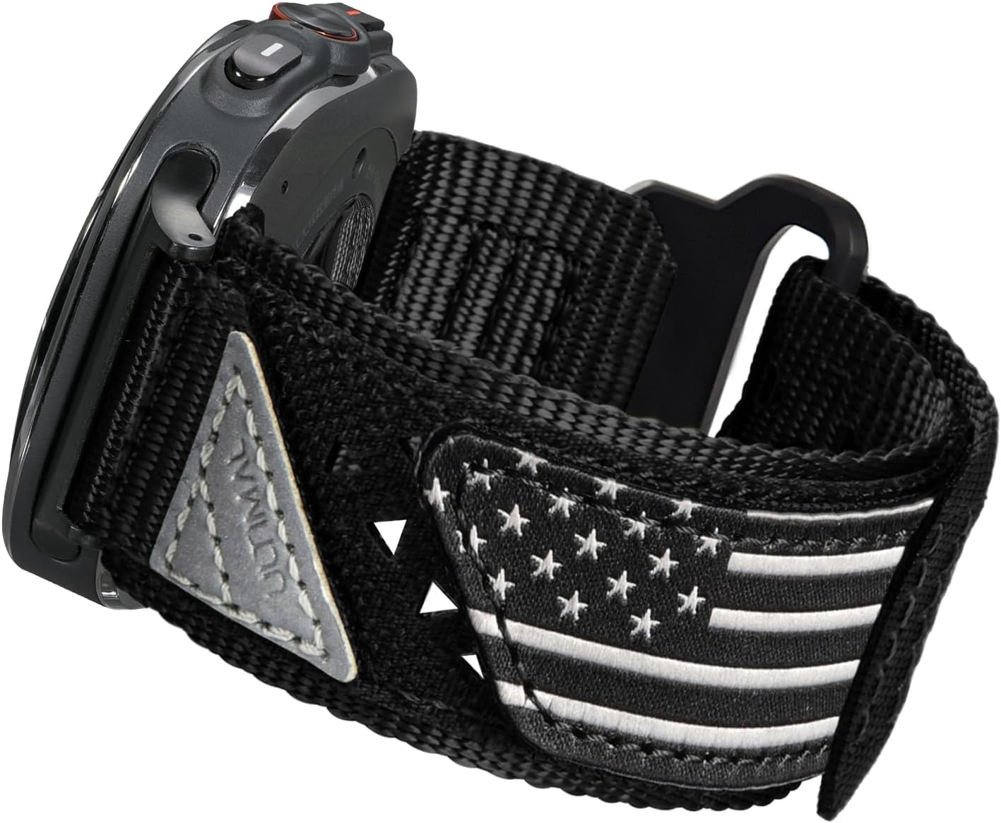 ULTIMAL Band Compatible with Samsung Galaxy Watch Ultra 47mm(2024/2025) band for Men Women, 47mm Nylon Sport Breathable Replacement Strap for Galaxy Watch Ultra (USA FLAG Black XL