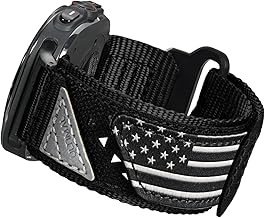 ULTIMAL Band Compatible with Samsung Galaxy Watch Ultra 47mm(2024/2025) band for Men Women, 47mm Nylon Sport Breathable Replacement Strap for Galaxy Watch Ultra (USA FLAG BLACK, L)