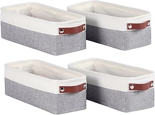 Univivi 4PC Small Fabric Storage Bins,15x6x5 inch Long Narrow Storage Ba...