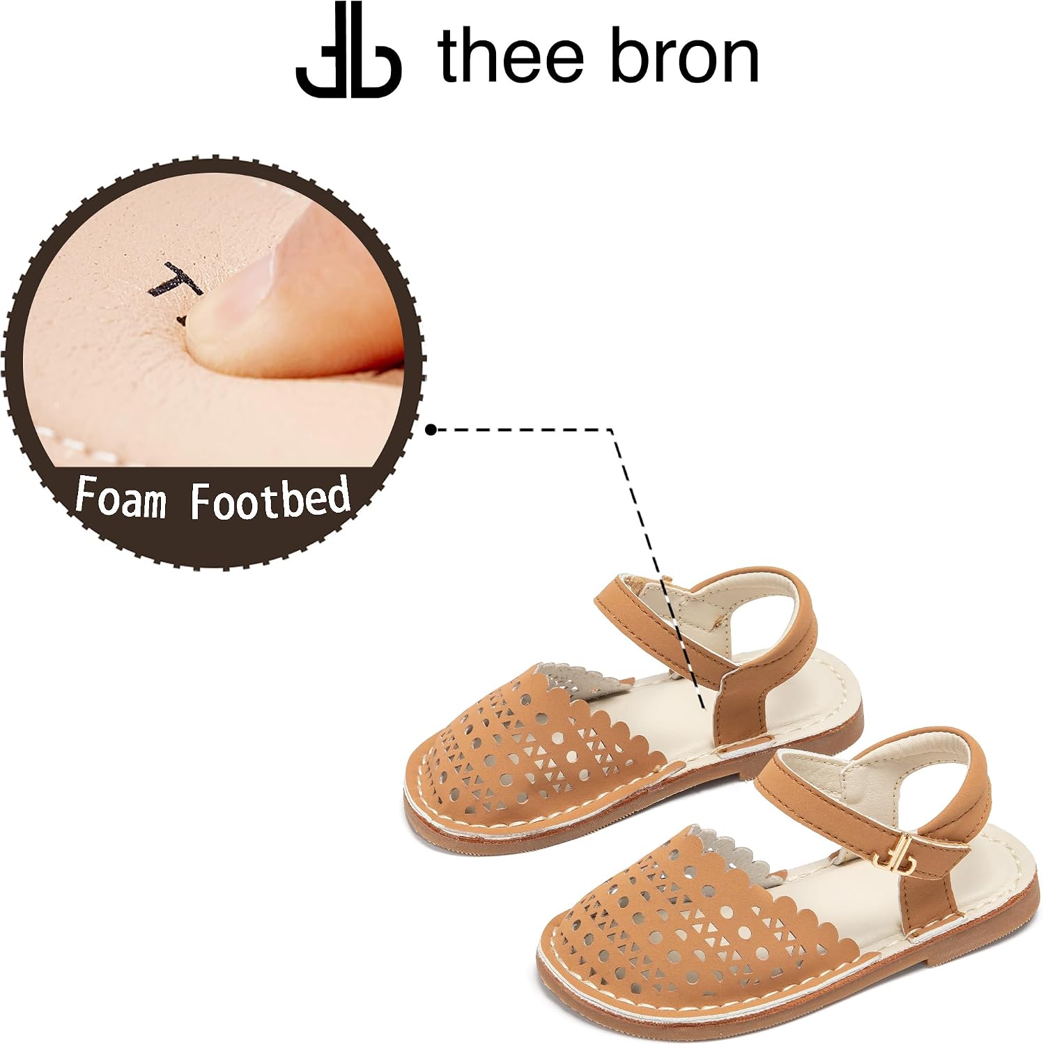 THEE BRON Toddler Girls Espadrilles Sandals Hollow Out Rustic Dress Shoes