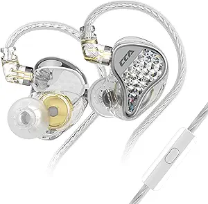 CCA LYRA in Ear Monitor, 10mm Dual Magnetic Dynamic IEM Earphones for Deep Bass & Fine Details, Wired Earbuds with Tangle-Free Removable Cord