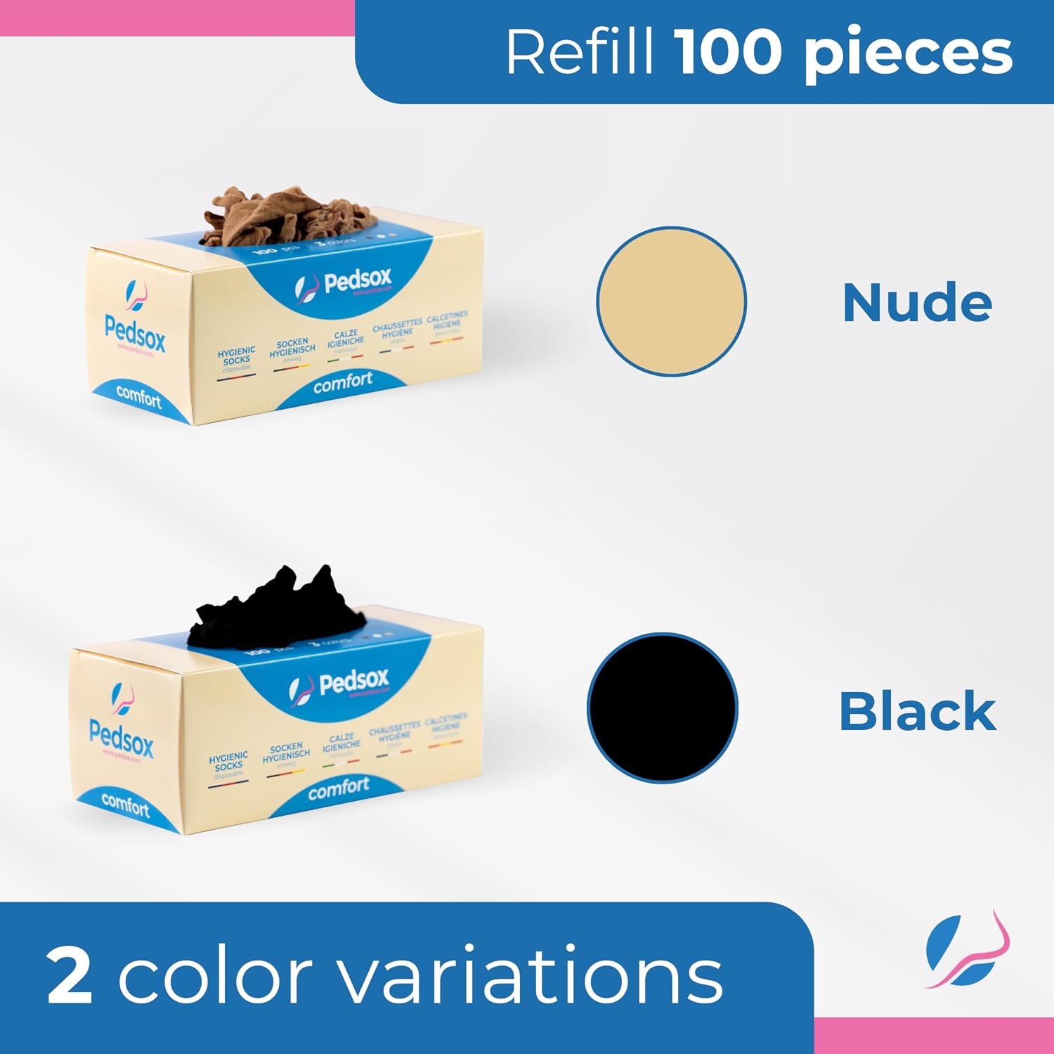Refill 100pcs Disposable Hygienic Try On Socks, Unisex, One Size
