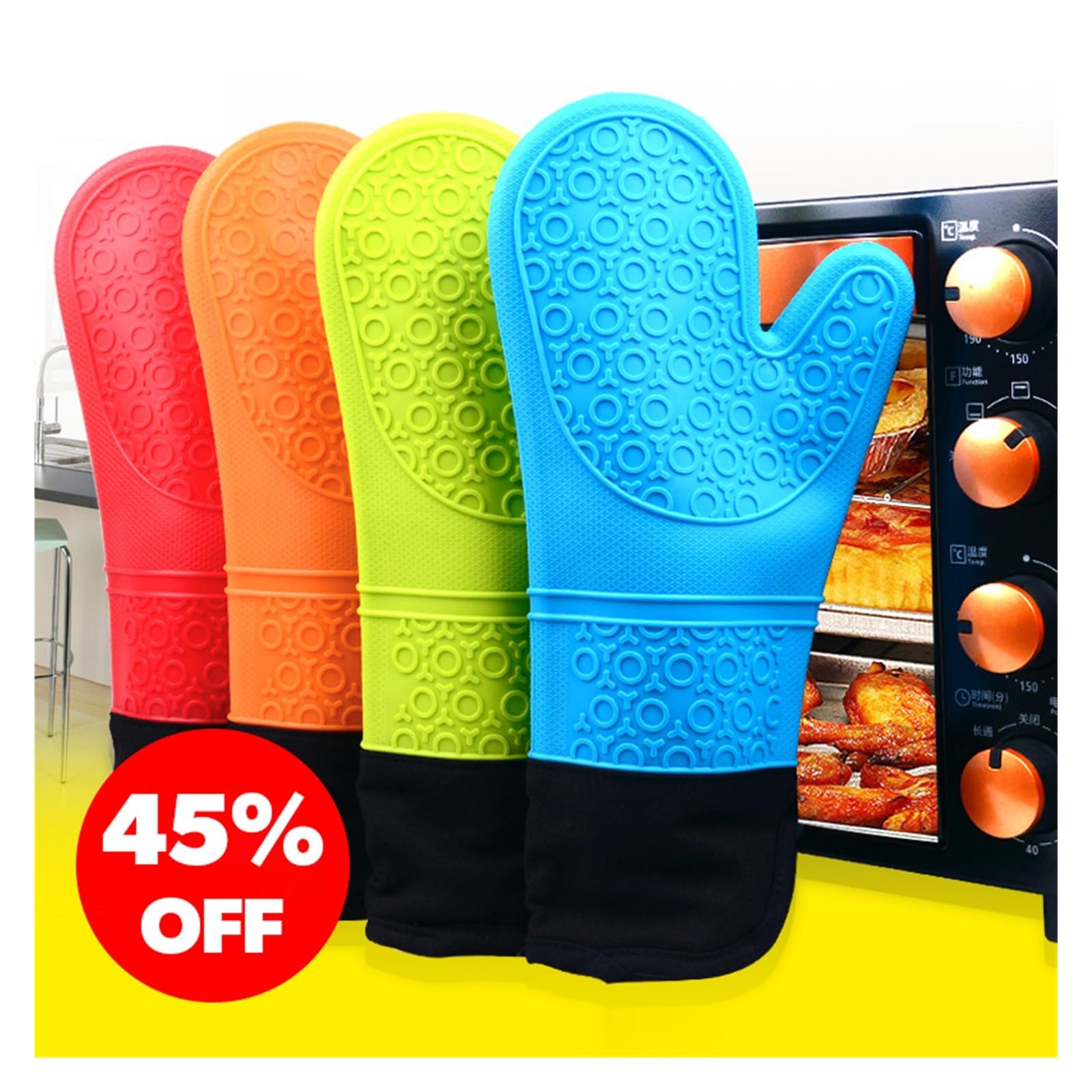 1/2 Guantes Profesionales for Horno para Asar, Cocinar