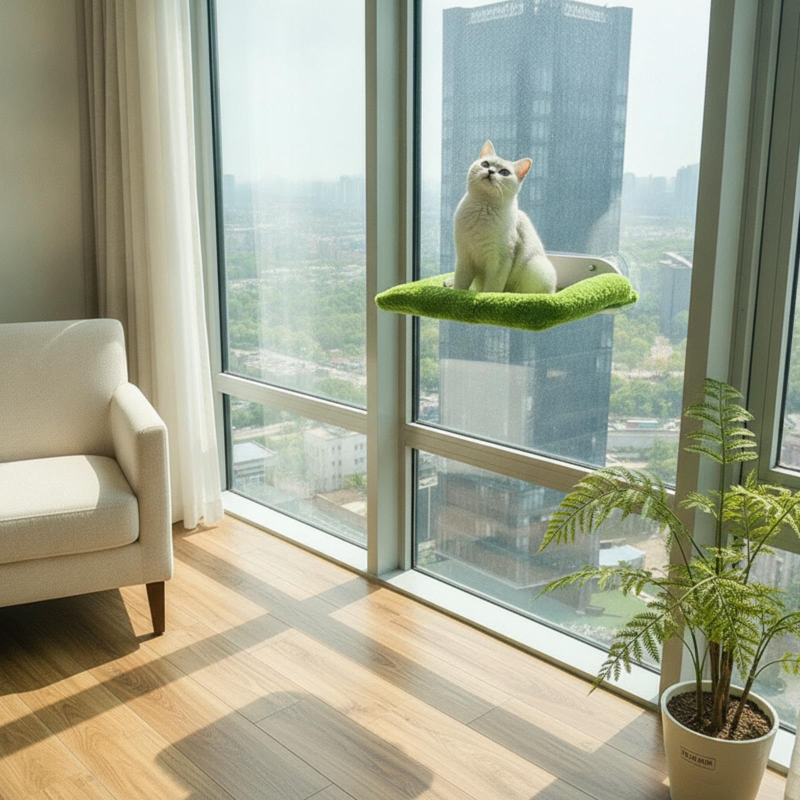 Plüschig Katzen-Fensterliege