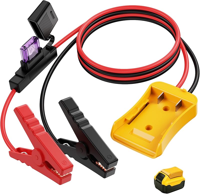 Cabos de transferência de bateria CASMAN para baterias Dewalt 20V, 8 AWG e 60,96 cm – Adaptador