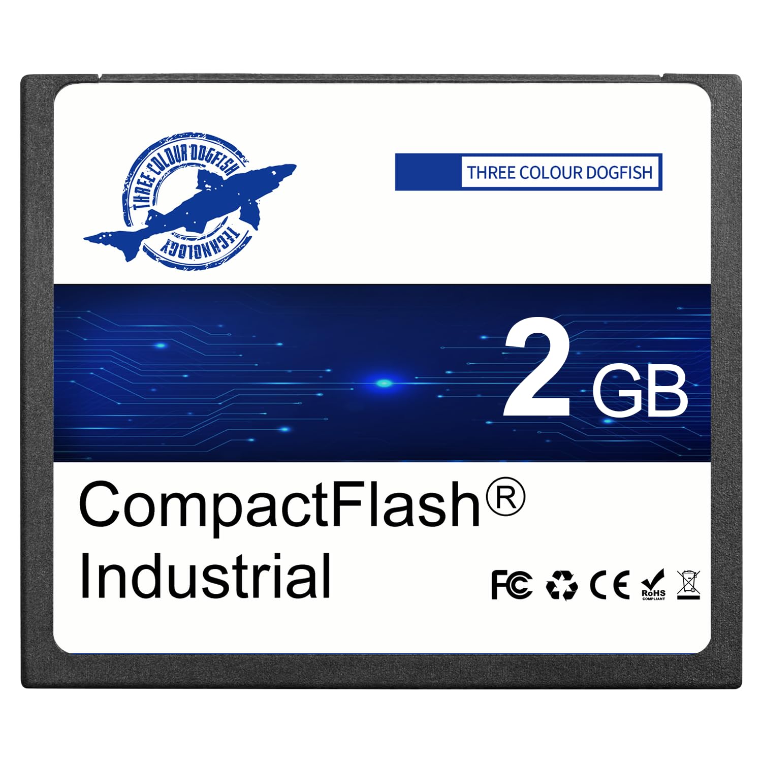 Dogfish Compact Flash Card 2GB Scheda di Memoria Industriale CF Tipo I ad Alte Prestazioni FAT16 per Apparecchiature Industriali e Fotocamere Digitali Vintage