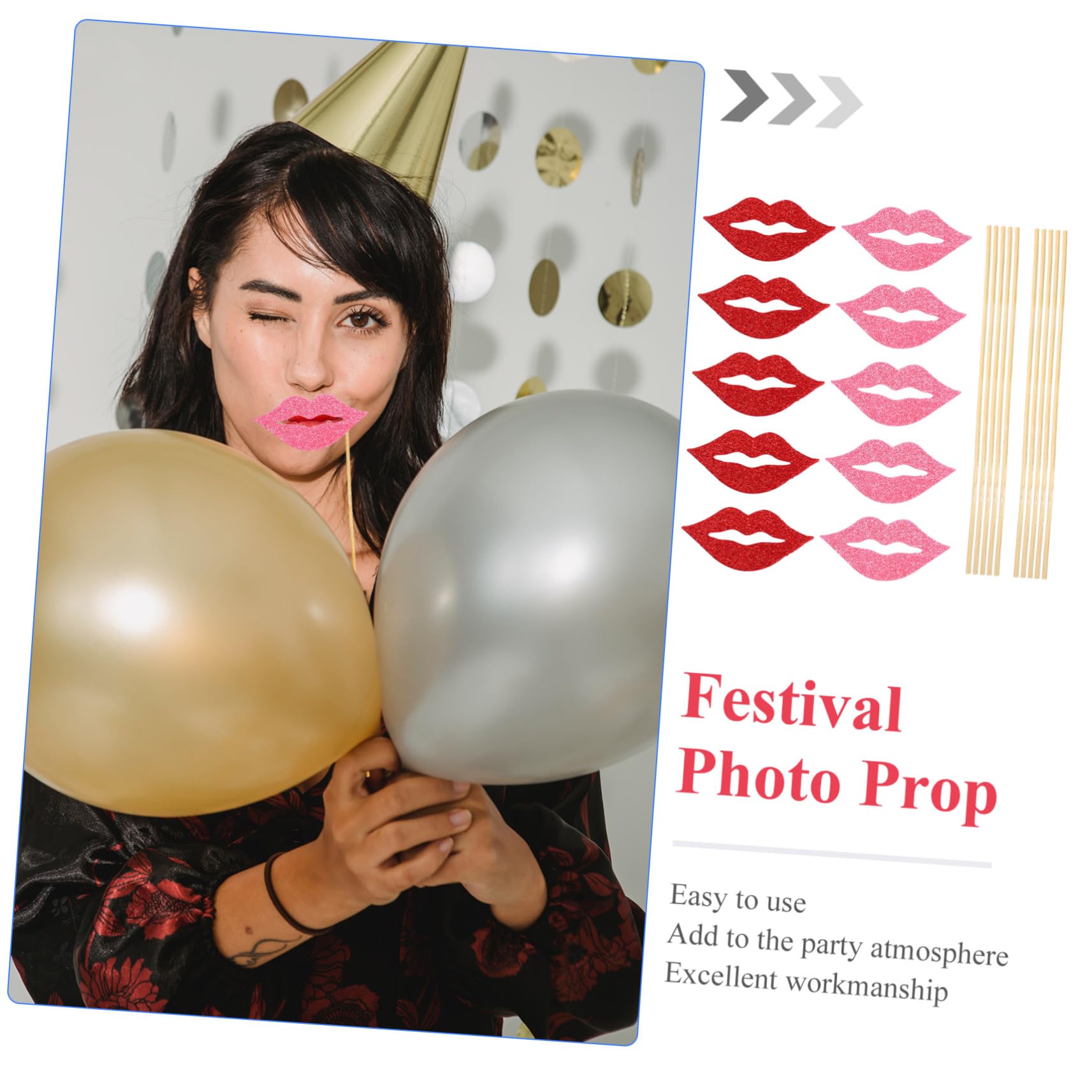 2 Sätze Teiliges Rote Und Pinke Lippen Foto Requisiten Aus Papier Für Party Aufnahmen Fotokabine Geburtstag Hochzeit Lustige Festival Deko 40 Stück * 2