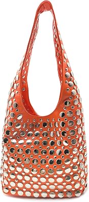 Y2K Hobo Shoulder Bag Punk Studded Top Handle Bag for Women Tote Handbag Fall Trend Purse
