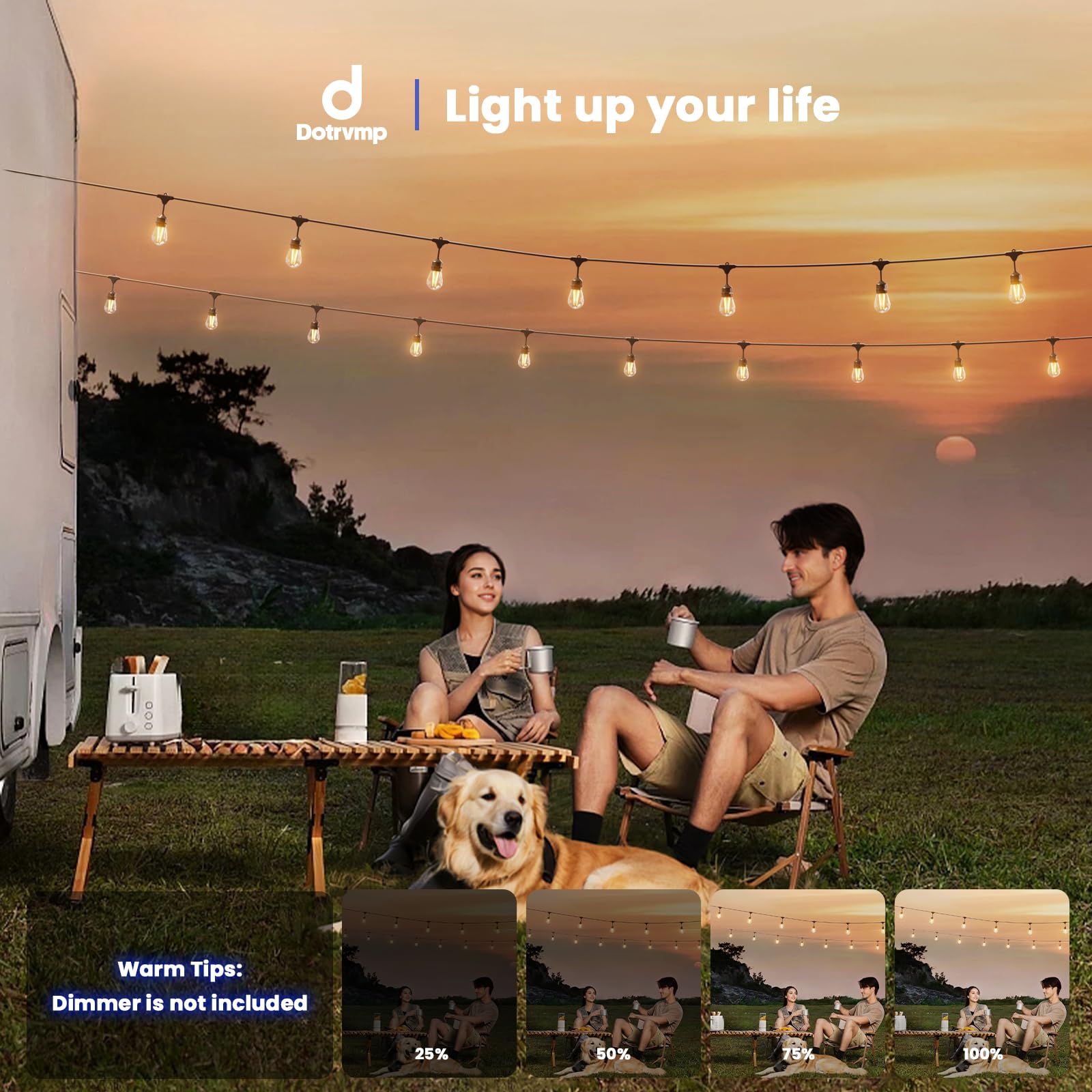 LED Lichterkette Außen Innen 30m, 96FT mit E27 2W S14 Glühbirnen IP65 Wasserdicht Verbindbare Lichterketten für Garten, Balkon, Terrasse, Hochzeit, Party, Weihnachtsbaum 2700K Warmweiß