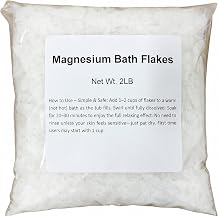 Magnesium Bath Flakes, Magnesium Chloride Minerals, Bathing Alternative to Epsom Salt - for Dead Sea Bath & Foot Soak, Soothing Mineral Soak for Skin & Body 2 LB