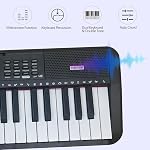 61-Key Electronic Keyboard Piano for Adults with Light Up Keys, 61 Compact Keys Digital Pianos - Perfect Beginner Piano Black
