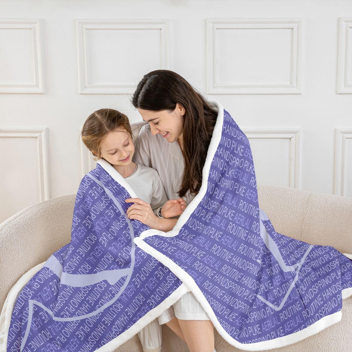 Throw 50"x60" Gymnastics Fuzzy Blanket Gymnastics Lovers Flannel Fleece Throw Blanket for Sofa Couch Women Men Soft Gymnast Dancing Sherpa Blanket All Season Purple Heart Love Plush Blanket