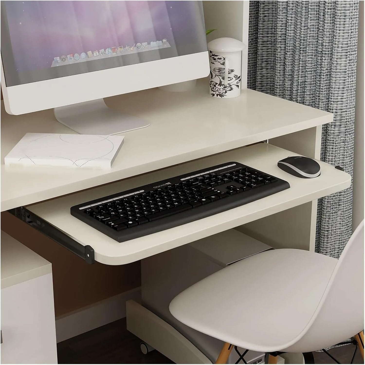 Full Extension Drawer Slides 1Pair Keyboard Slides Heavy Duty Cold Rolled Steel Adjustable