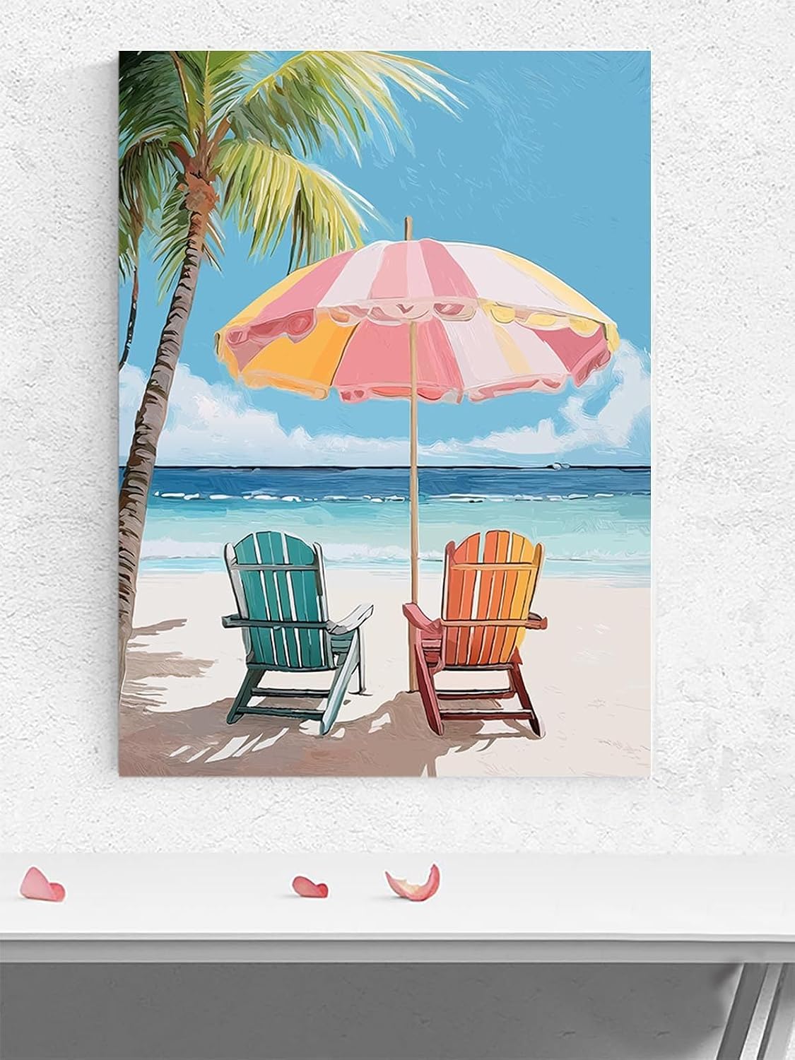 Postermanya Beach Daydream, Sahilde Düşünce İzlenimci Sanat Deniz Manzaralı Poster, Afiş, Dekoratif Duvar Poster