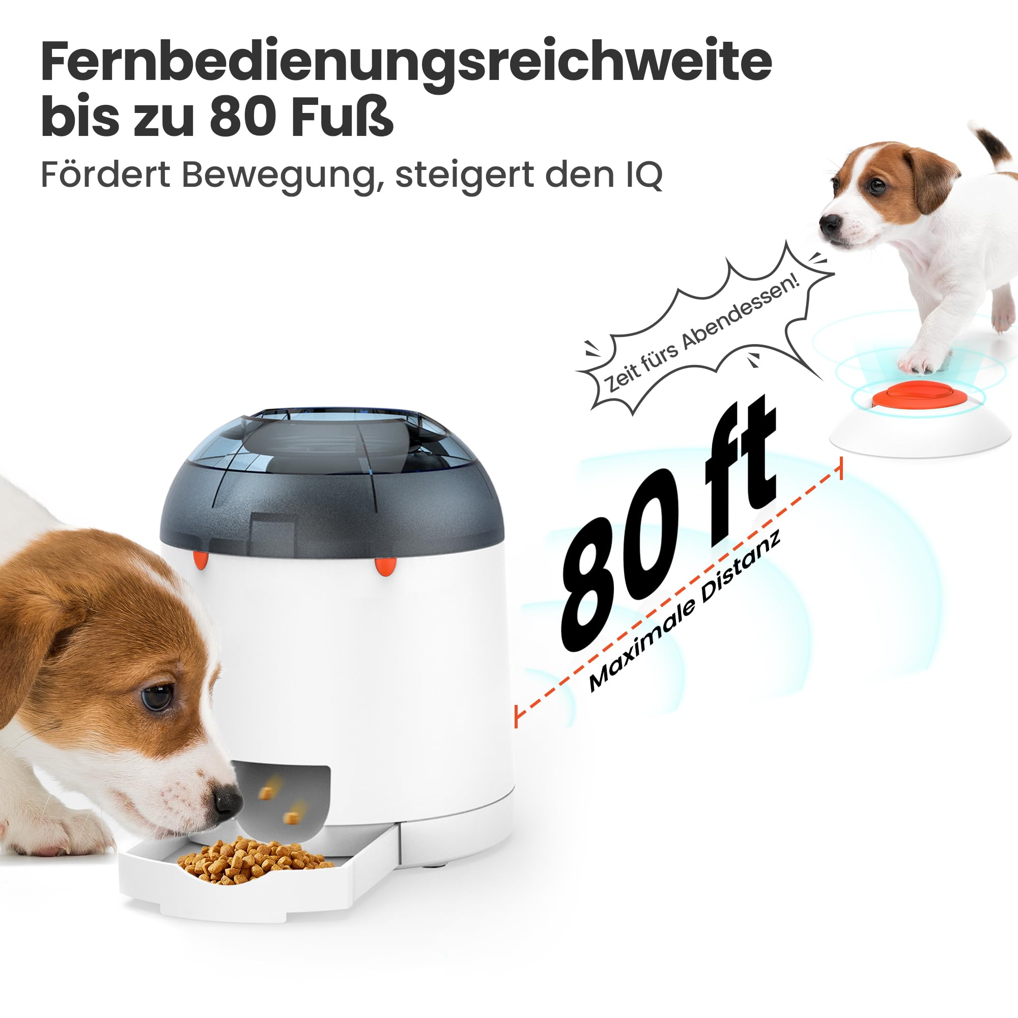 Potaroma Hunde-Puzzle-Futterspielzeug, interaktives Intelligenzspielzeug, elektronisches Hundespielzeug mit automatischem wiederaufladbarem Leckerli-Futterspender für Welpen & große Hunde
