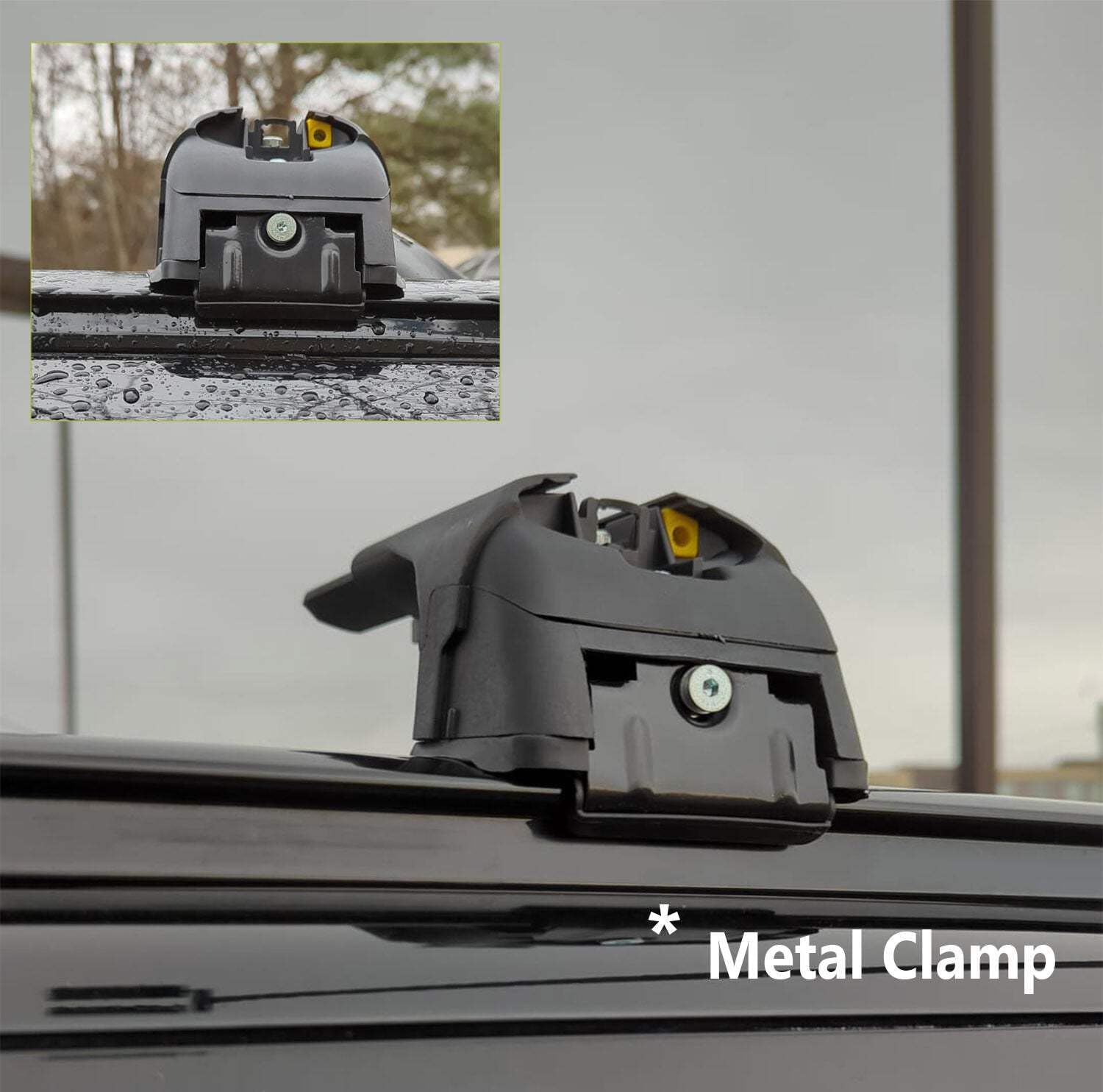 for Hyundai Santa Cruz Roof Rack Cross Bars Flush Rail Alu Black