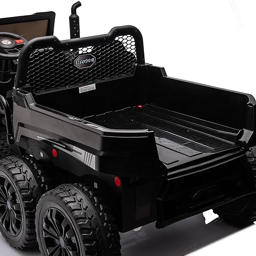 Miniatura 8 de Auto de 24 V, 2 plazas, 6 ruedas XXL para niños, UTV 4WD con neumáticos EVA, Bluetooth, control remoto, auto con cama volquete, arnés de seguridad