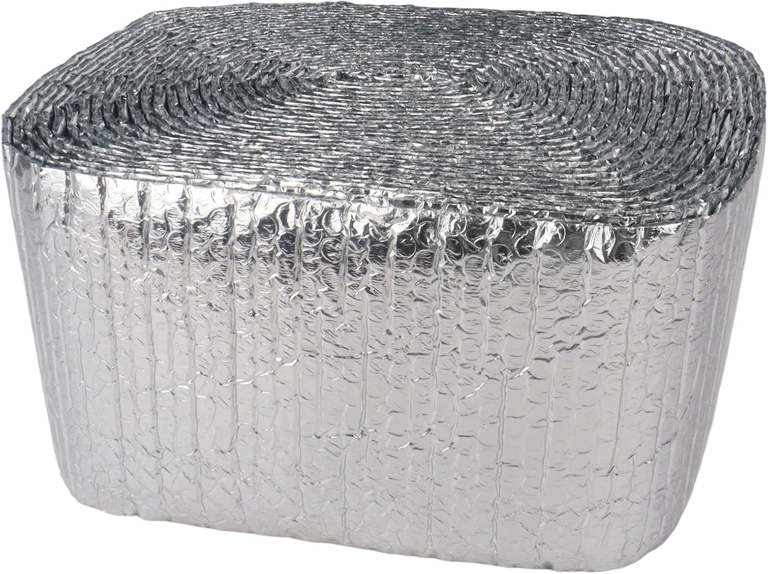 Klmnop Double Bubble Reflective Foil Insulation(6 in x 50 FT), Pipe Insulated Wrap, Self-Adhesive Duct Wrap Insulation for Ac Pipe, AC Hose, Weatherproof Attics, Windows, Garages(Silver)