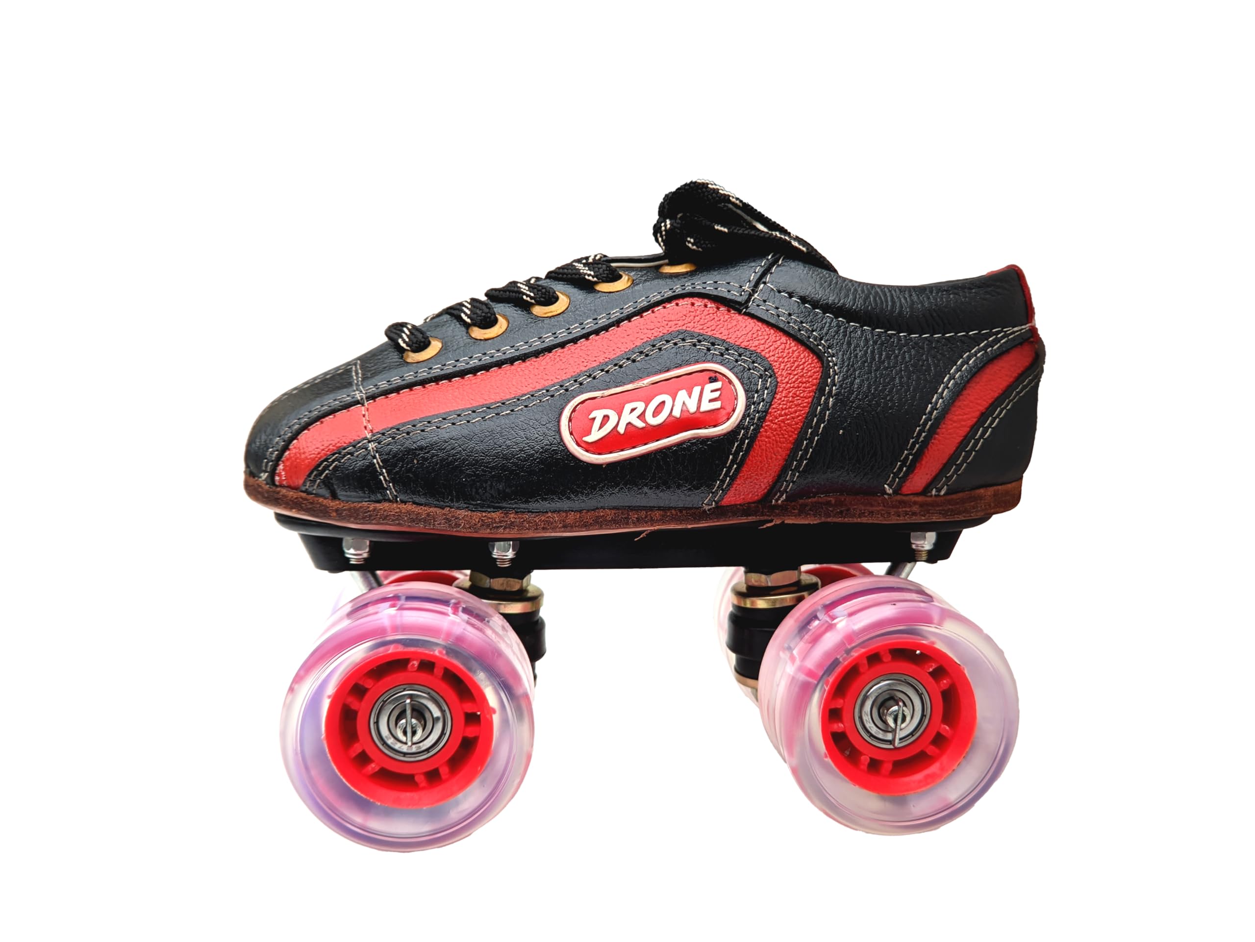 Quad Roller Skates for Kids & Adults – 65mm PVC Wheels, 627ZZ Bearings, Genuine Leather Shoes, Training Skates with Free Carry Bag – Black & Red (7 UK (Foot Length 27 Cms))-image-21