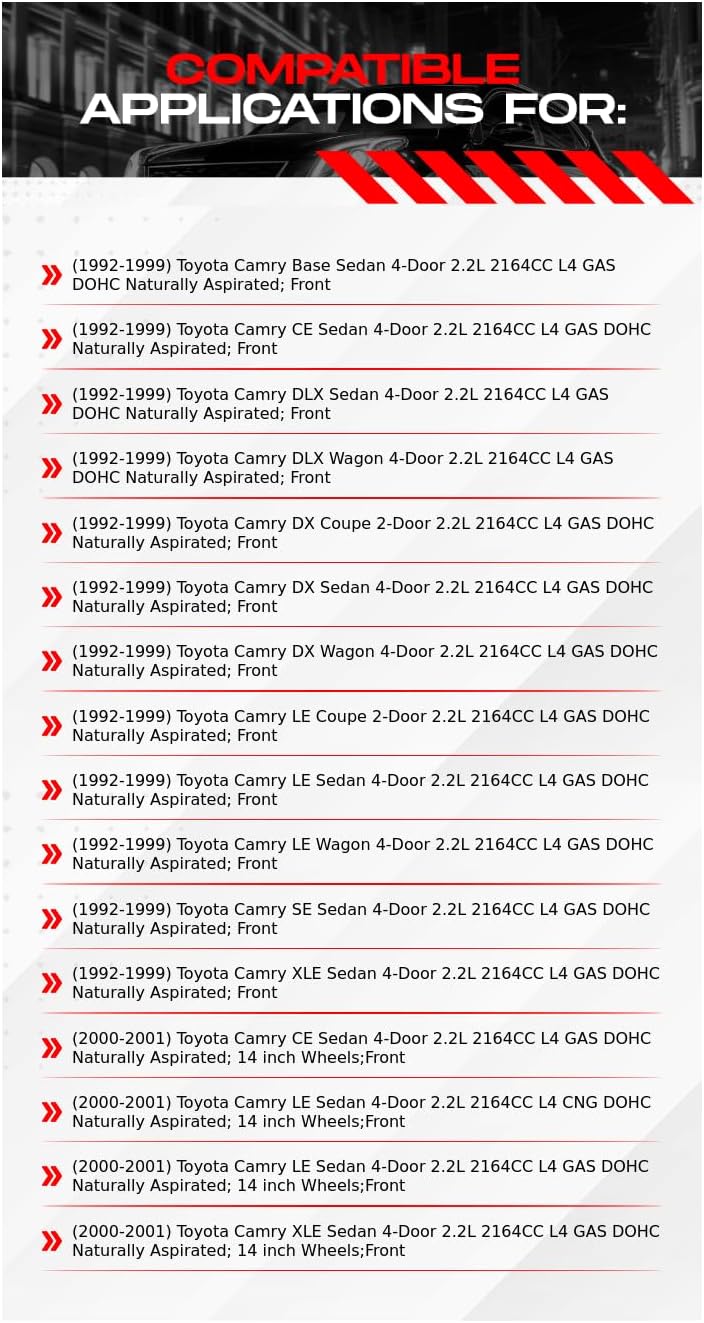 R1 Concepts Front Brake Kit For 1992-2001 Toyota Camry| Blank Brake Rotors| Ceramic Brake Pads and Rotors Kit