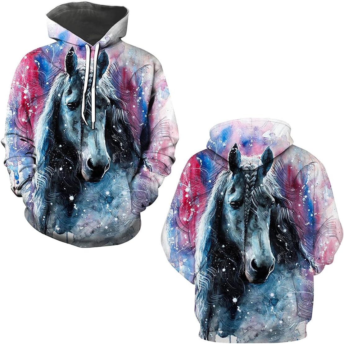 TiwBski Unisex Horse Creative 3D Printed Hoodie Novelty Animal Print Hoodies Sweatshirt - Image 5