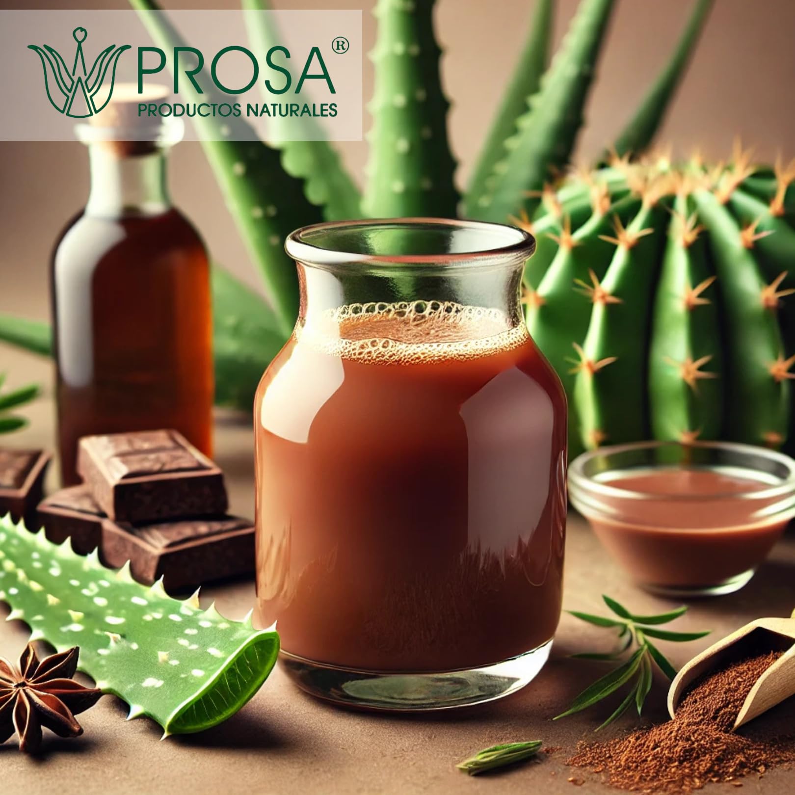 PROSA Aloe Vera, Nopal Cactus, and Cuachalalate Herbal Supplement – 33.8 fl oz (1.05 qt / 1L) – with Vitamin C for Digestive & Immune Support